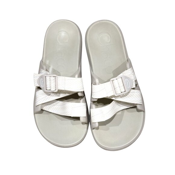 Chaco Chillos Women's Slide Size 8 Beige Sports Sandals Sparrow - Picture 1 of 9